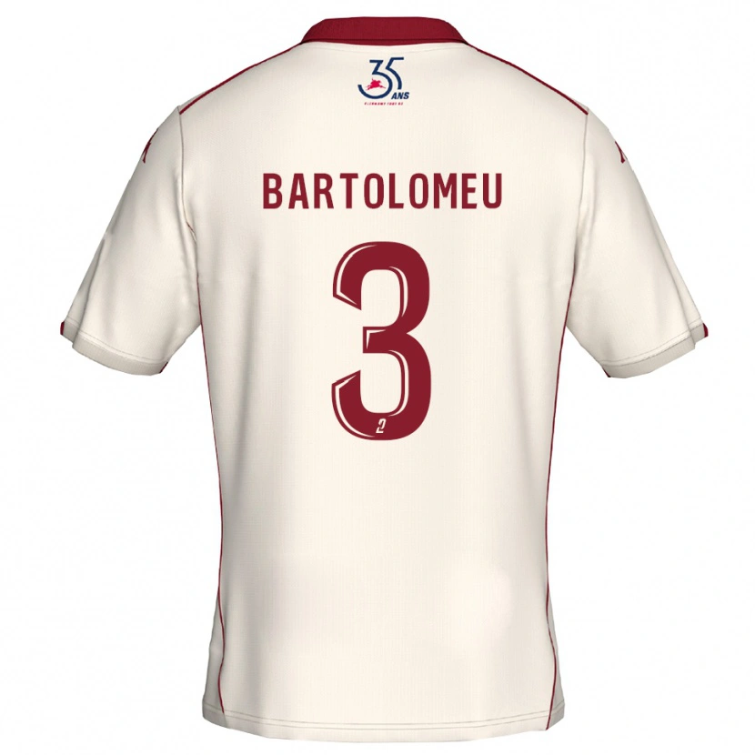 Danxen Herren Malo Bartolomeu #3 Weiß Burgunder Auswärtstrikot Trikot 2025/26 T-Shirt Schweiz