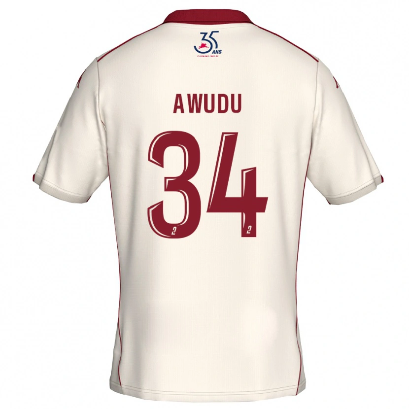 Danxen Herren Sumaila Awudu #34 Weiß Burgunder Auswärtstrikot Trikot 2025/26 T-Shirt Schweiz