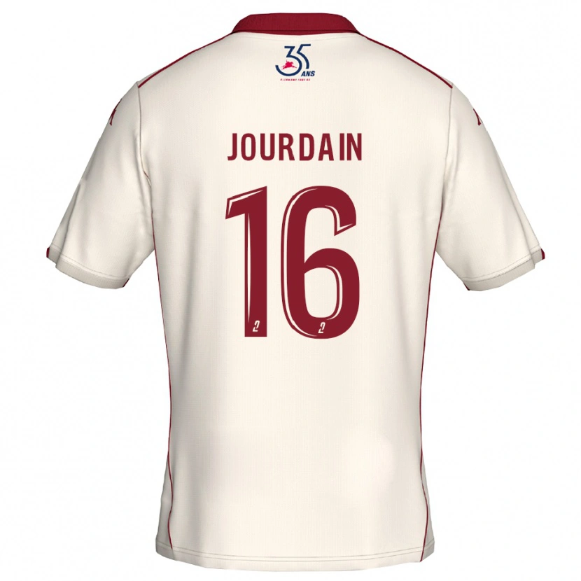 Danxen Herren Théo Jourdain #16 Weiß Burgunder Auswärtstrikot Trikot 2025/26 T-Shirt Schweiz