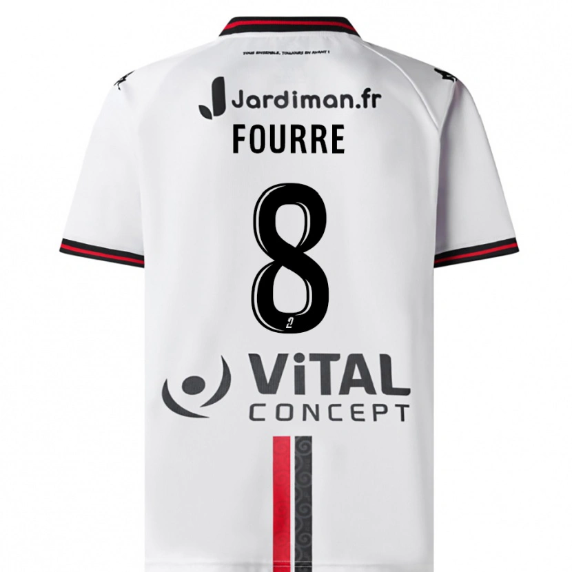 Danxen Herren Adelie Fourre #8 Weiß Rot Auswärtstrikot Trikot 2025/26 T-Shirt Schweiz