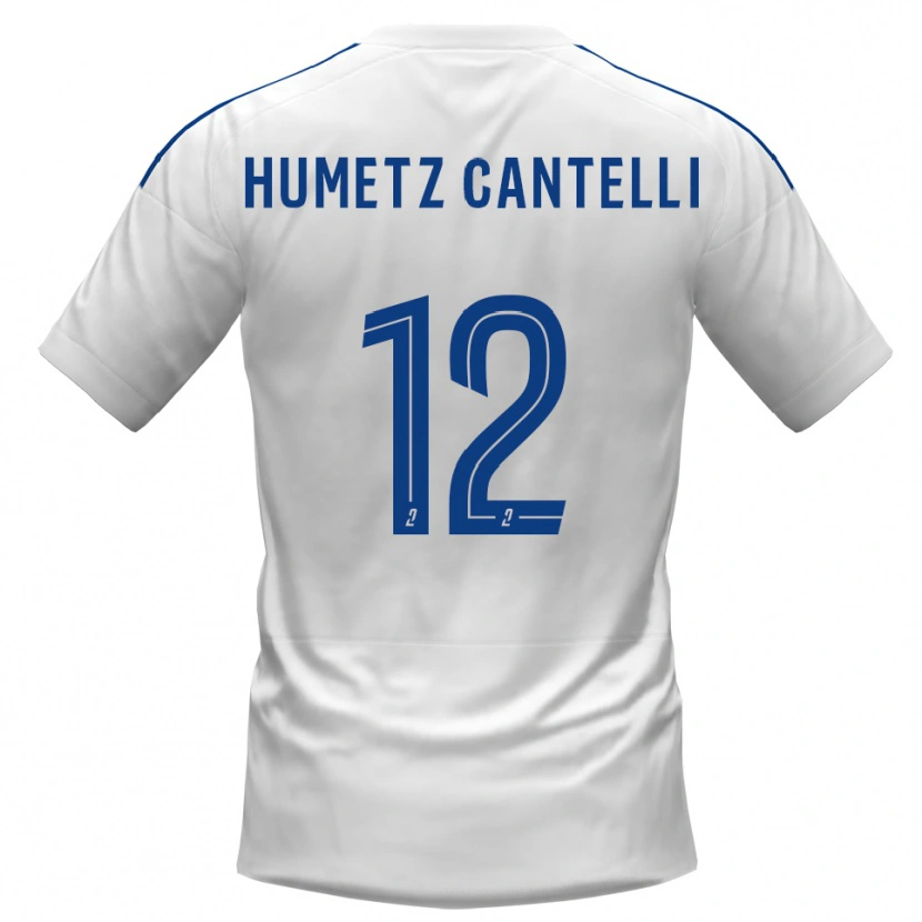 Danxen Herren Ange Humetz Cantelli #12 Weiß Blau Auswärtstrikot Trikot 2025/26 T-Shirt Schweiz