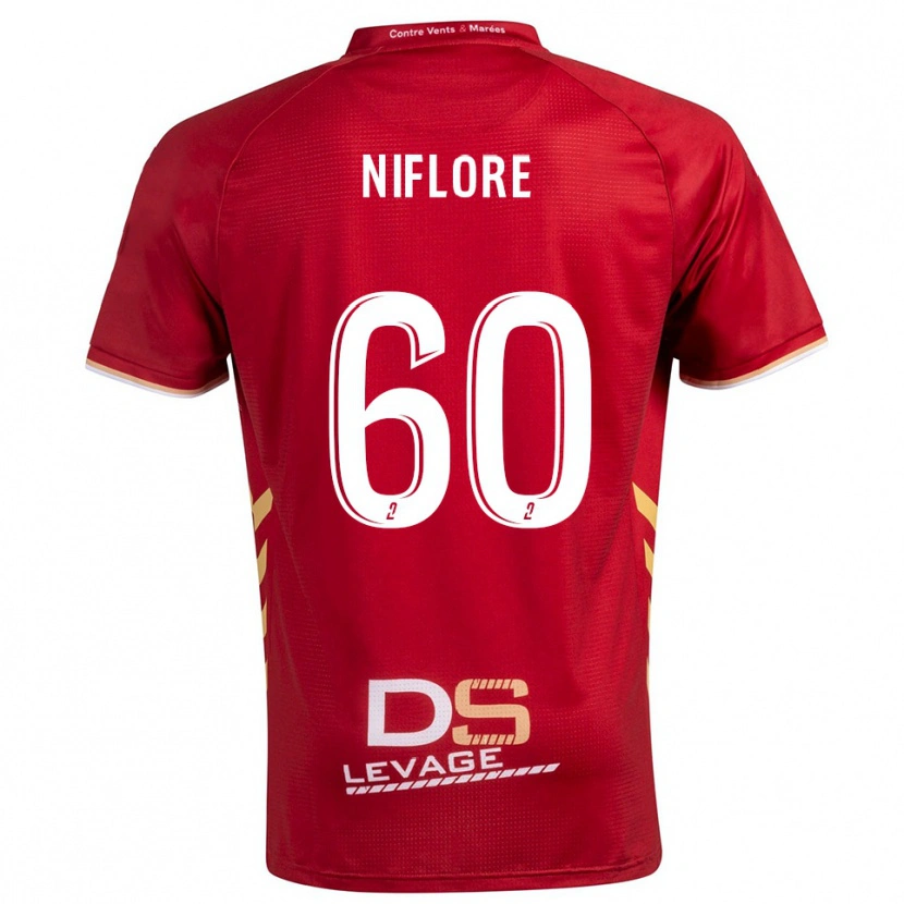 Danxen Herren Mathys Niflore #60 Burgunder Gold Auswärtstrikot Trikot 2025/26 T-Shirt Schweiz