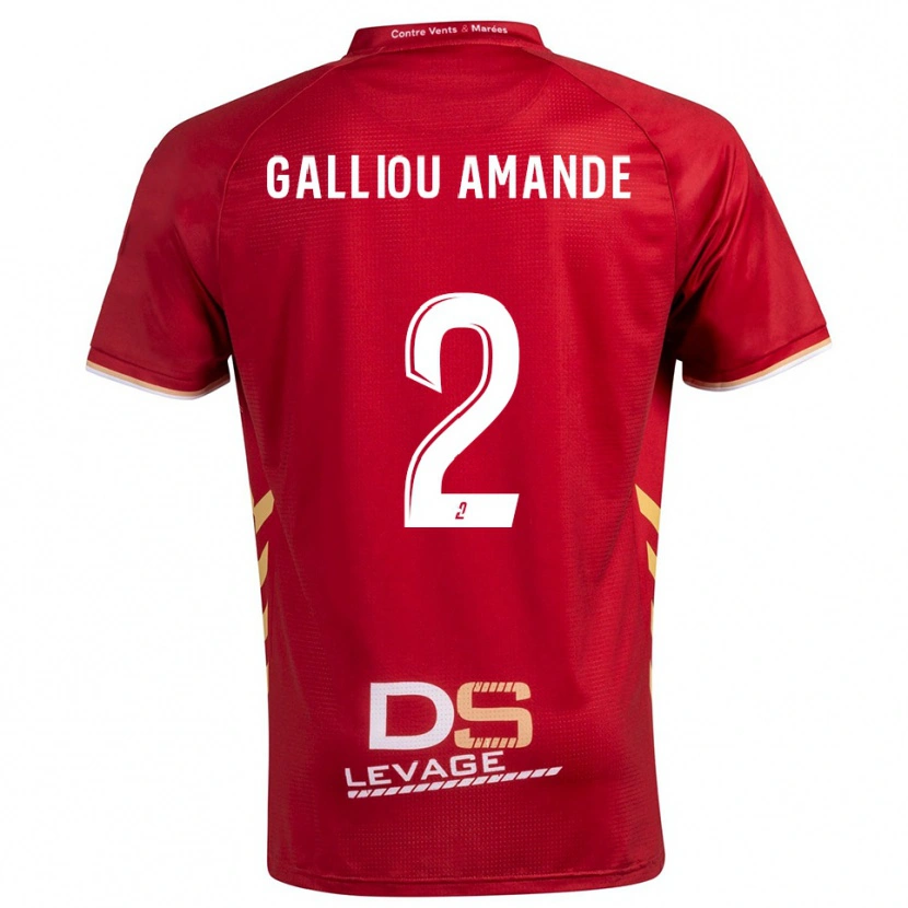 Danxen Herren Noa Galliou Amande #2 Burgunder Gold Auswärtstrikot Trikot 2025/26 T-Shirt Schweiz