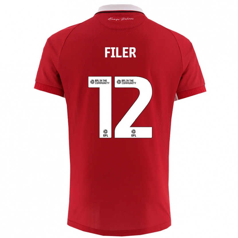 Danxen Damen Charlie Filer #12 Rot Weiß Heimtrikot Trikot 2025/26 T-Shirt Schweiz