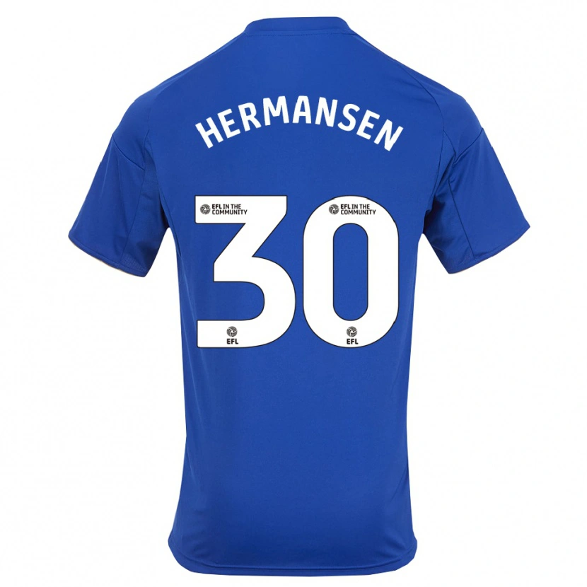 Danxen Damen Mads Hermansen #30 Blau Gold Heimtrikot Trikot 2025/26 T-Shirt Schweiz