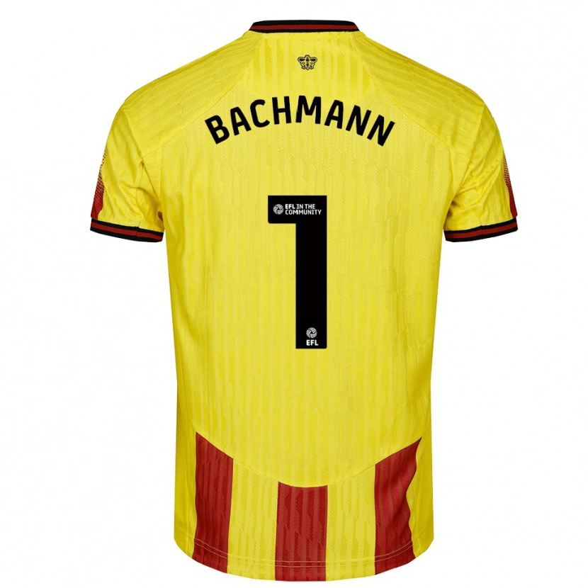 Danxen Damen Daniel Bachmann #1 Gelb Rot Heimtrikot Trikot 2025/26 T-Shirt Schweiz