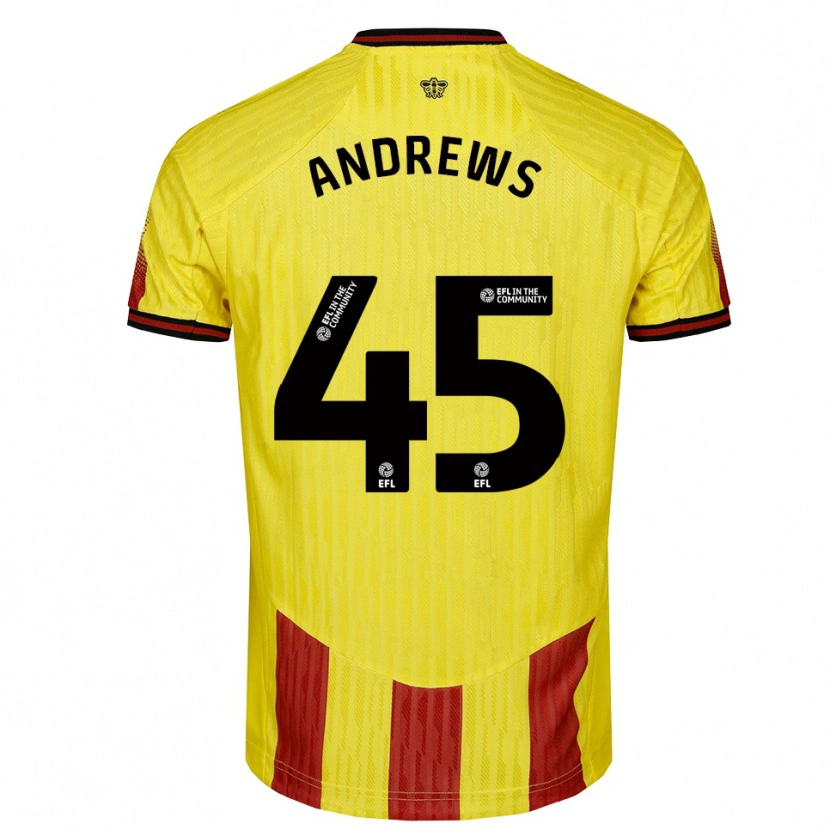 Danxen Damen Ryan Andrews #45 Gelb Rot Heimtrikot Trikot 2025/26 T-Shirt Schweiz