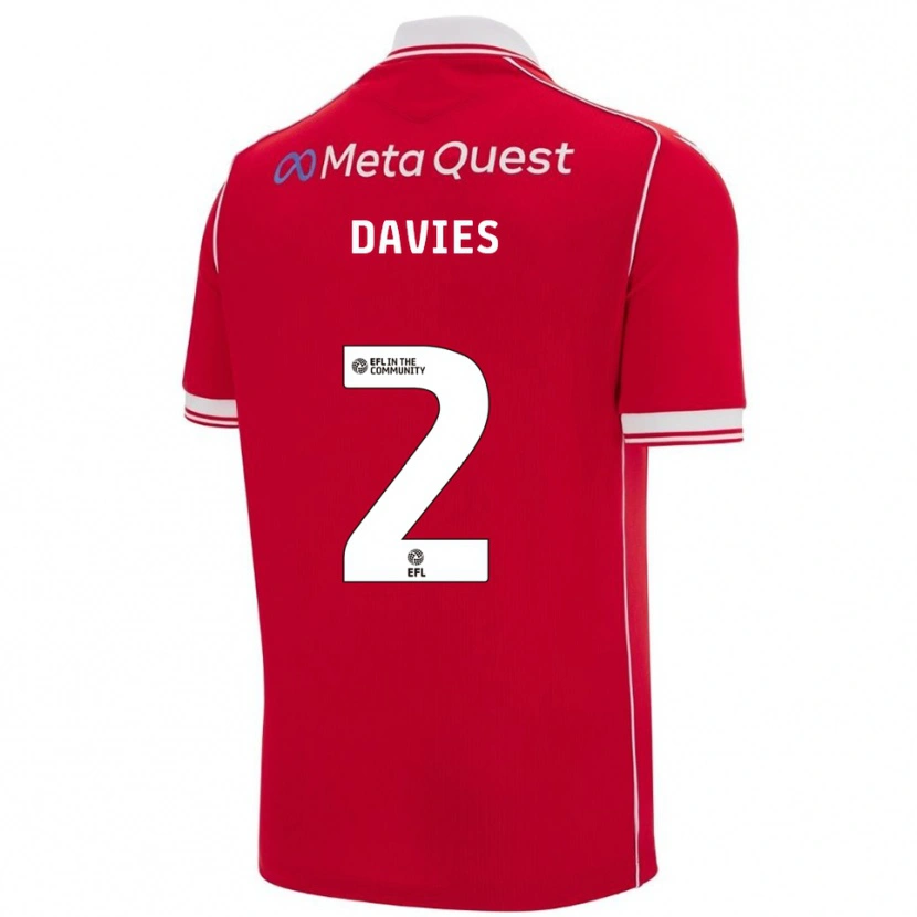 Danxen Damen Phoebe Davies #2 Rot Weiß Heimtrikot Trikot 2025/26 T-Shirt Schweiz