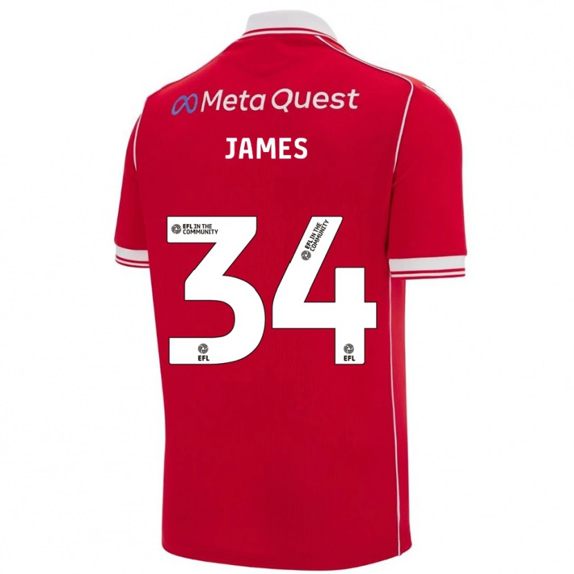 Danxen Damen Aaron James #34 Rot Weiß Heimtrikot Trikot 2025/26 T-Shirt Schweiz