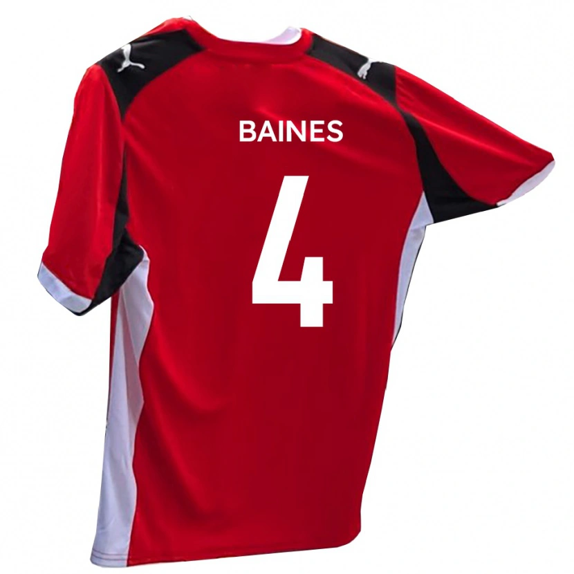 Danxen Damen Lewis Baines #4 Rot Weiß Heimtrikot Trikot 2025/26 T-Shirt Schweiz