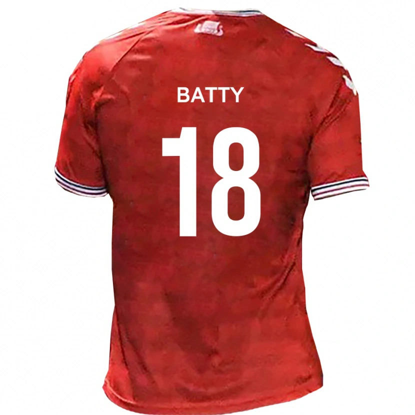 Danxen Damen Daniel Batty #18 Rot Weiß Heimtrikot Trikot 2025/26 T-Shirt Schweiz