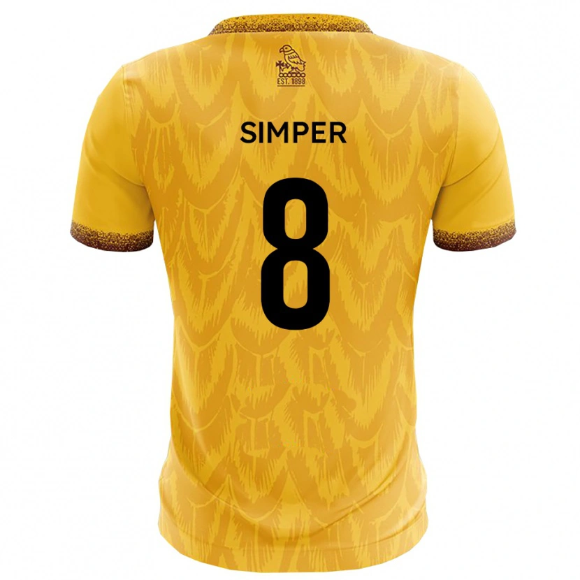 Danxen Damen Lewis Simper #8 Gelb Braun Heimtrikot Trikot 2025/26 T-Shirt Schweiz