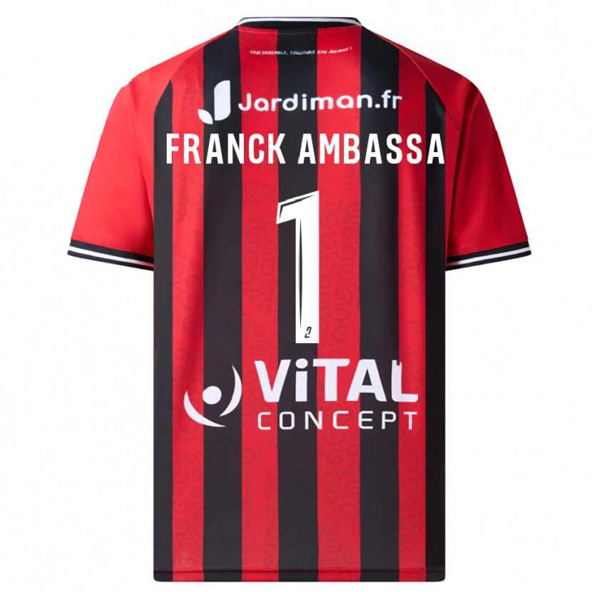 Danxen Damen Gaspard Franck Ambassa #1 Rot Schwarz Heimtrikot Trikot 2025/26 T-Shirt Schweiz