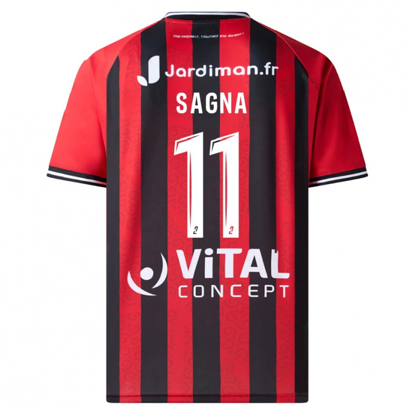 Danxen Damen Amadou Sagna #11 Rot Schwarz Heimtrikot Trikot 2025/26 T-Shirt Schweiz
