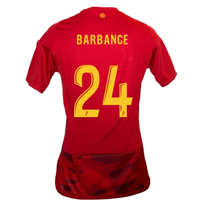 Danxen Damen Solène Barbance #24 Rot Gelb Heimtrikot Trikot 2025/26 T-Shirt Schweiz