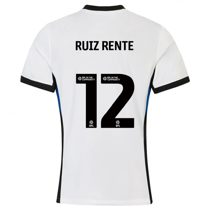 Danxen Damen Álvaro Ruiz Rente #12 Weiß Blau Auswärtstrikot Trikot 2025/26 T-Shirt Schweiz