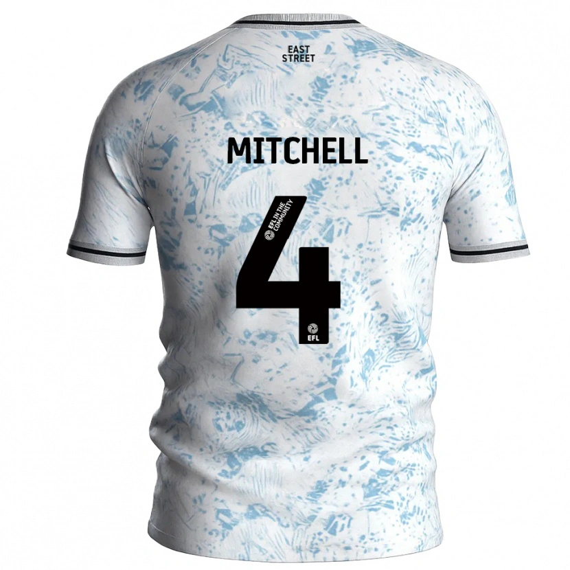 Danxen Damen Alex Mitchell #4 Weiß Himmelblau Auswärtstrikot Trikot 2025/26 T-Shirt Schweiz