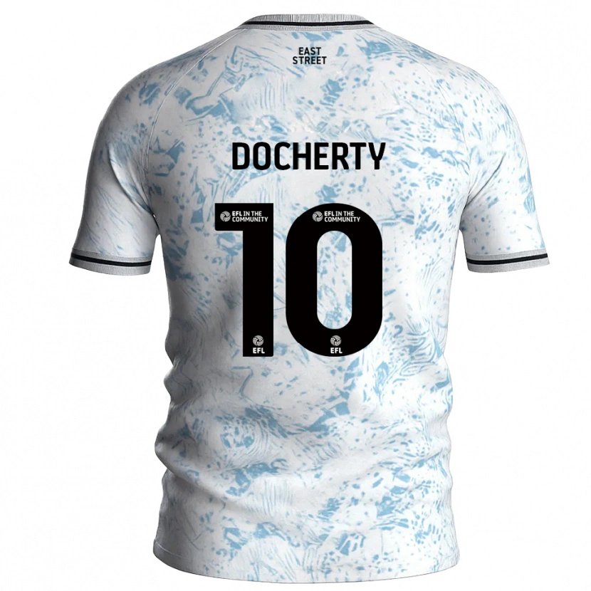 Danxen Damen Greg Docherty #10 Weiß Himmelblau Auswärtstrikot Trikot 2025/26 T-Shirt Schweiz