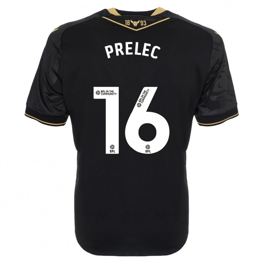 Danxen Damen Nik Prelec #16 Schwarz Gold Auswärtstrikot Trikot 2025/26 T-Shirt Schweiz