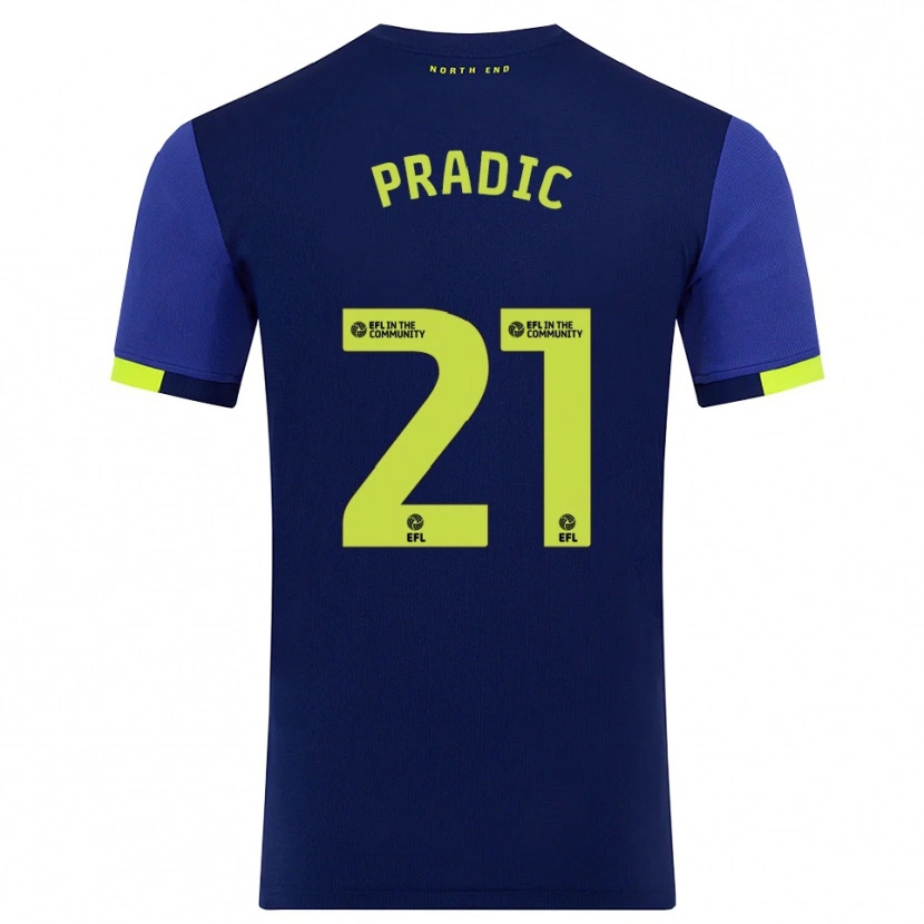 Danxen Damen James Pradic #21 Marine Gelb Auswärtstrikot Trikot 2025/26 T-Shirt Schweiz