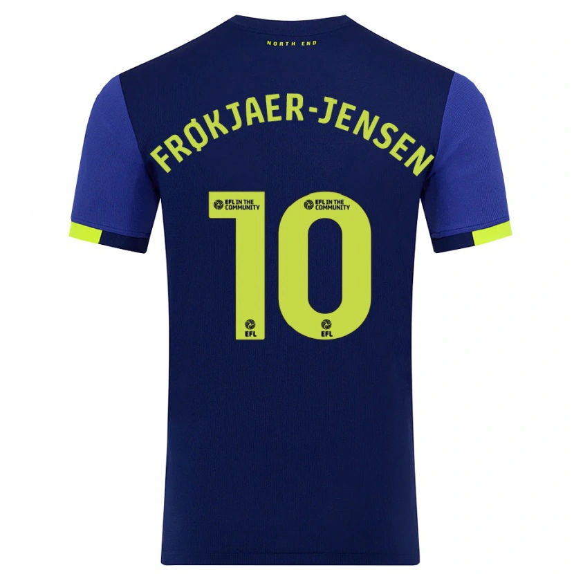Danxen Damen Mads Frøkjaer-Jensen #10 Marine Gelb Auswärtstrikot Trikot 2025/26 T-Shirt Schweiz