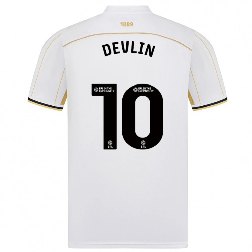 Danxen Damen Charlie Devlin #10 Weiß Gold Auswärtstrikot Trikot 2025/26 T-Shirt Schweiz