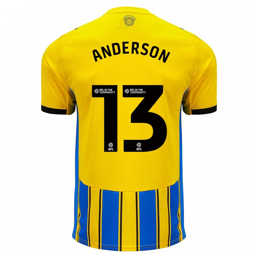 Danxen Damen Calum Anderson #13 Blau Gelb Auswärtstrikot Trikot 2025/26 T-Shirt Schweiz