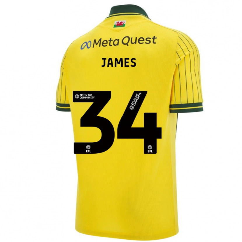 Danxen Damen Aaron James #34 Gelb Grün Auswärtstrikot Trikot 2025/26 T-Shirt Schweiz