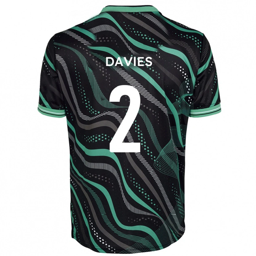 Danxen Damen Archie Davies #2 Schwarz Grün Auswärtstrikot Trikot 2025/26 T-Shirt Schweiz