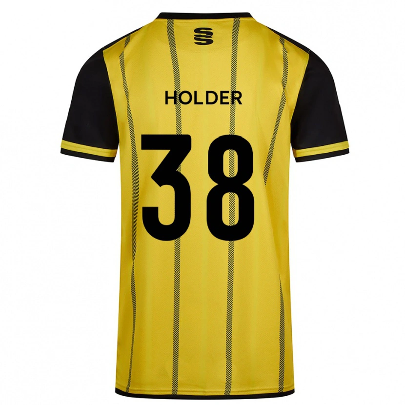 Danxen Damen Stan Holder #38 Gelb Schwarz Auswärtstrikot Trikot 2025/26 T-Shirt Schweiz