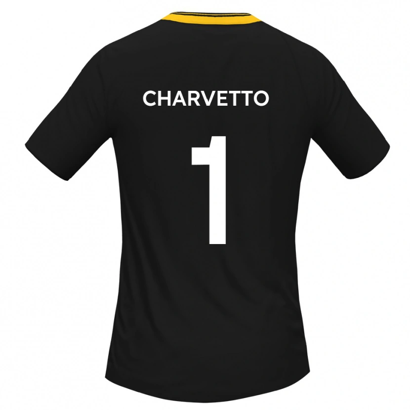 Danxen Damen Michael Charvetto #1 Schwarz Gelb Auswärtstrikot Trikot 2025/26 T-Shirt Schweiz
