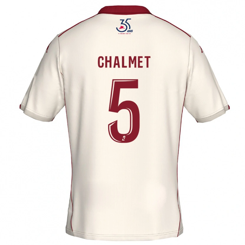 Danxen Damen Mélanie Chalmet #5 Weiß Burgunder Auswärtstrikot Trikot 2025/26 T-Shirt Schweiz