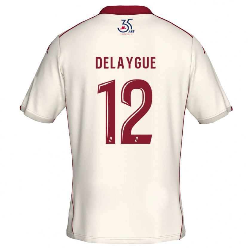 Danxen Damen Lorenzo Delaygue #12 Weiß Burgunder Auswärtstrikot Trikot 2025/26 T-Shirt Schweiz