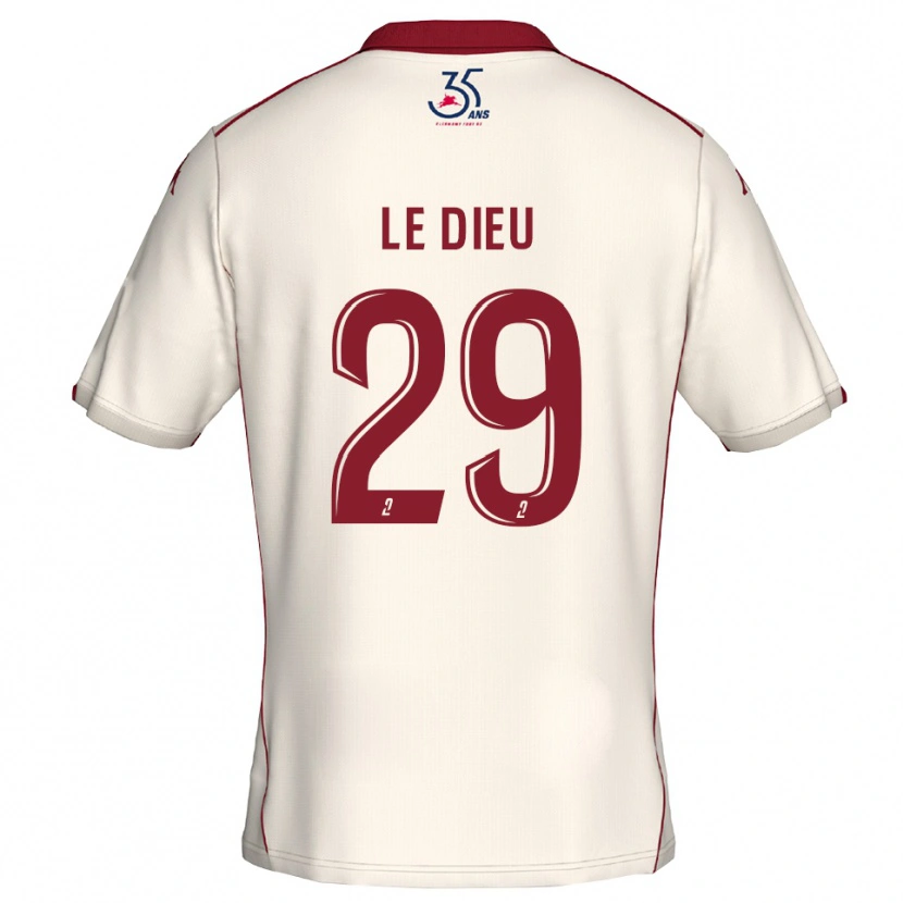 Danxen Damen Flavie Le Dieu #29 Weiß Burgunder Auswärtstrikot Trikot 2025/26 T-Shirt Schweiz