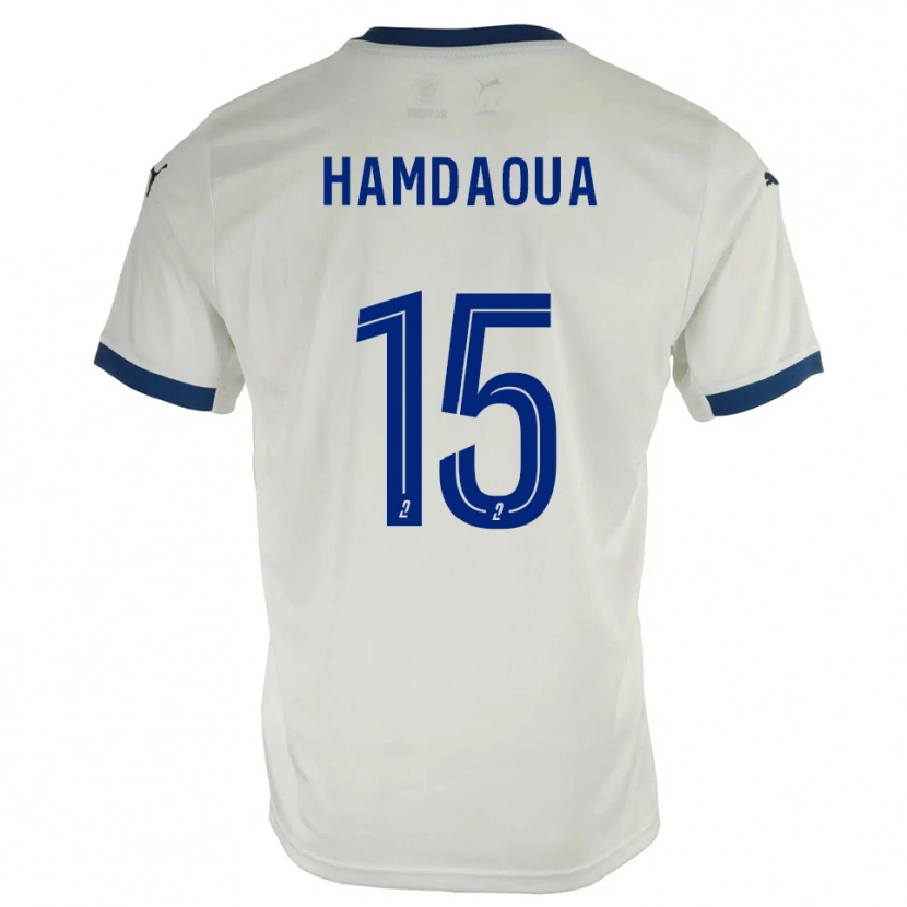 Danxen Damen Noham Hamdaoua #15 Weiß Blau Auswärtstrikot Trikot 2025/26 T-Shirt Schweiz