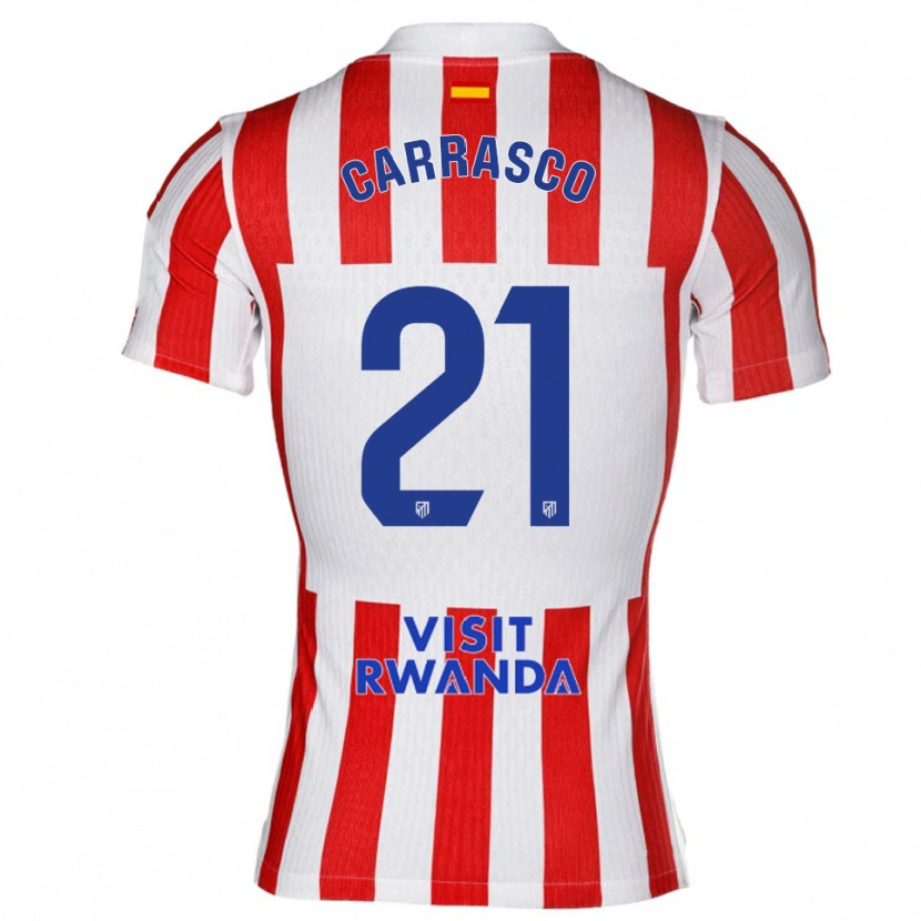 Danxen Kinder Yannick Carrasco #21 Rot Weiß Heimtrikot Trikot 2025/26 T-Shirt Schweiz