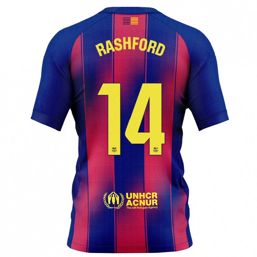 Danxen Kinder Marcus Rashford #14 Blau Rot Heimtrikot Trikot 2025/26 T-Shirt Schweiz