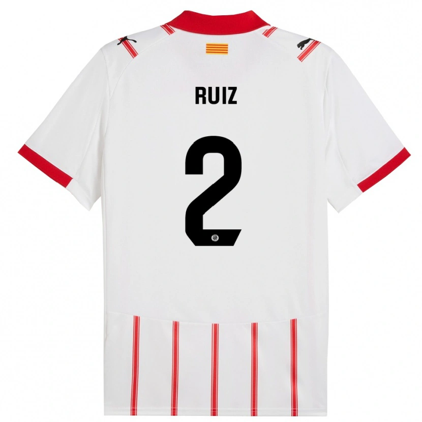 Danxen Kinder Ferran Ruiz #2 Weiß Rot Heimtrikot Trikot 2025/26 T-Shirt Schweiz