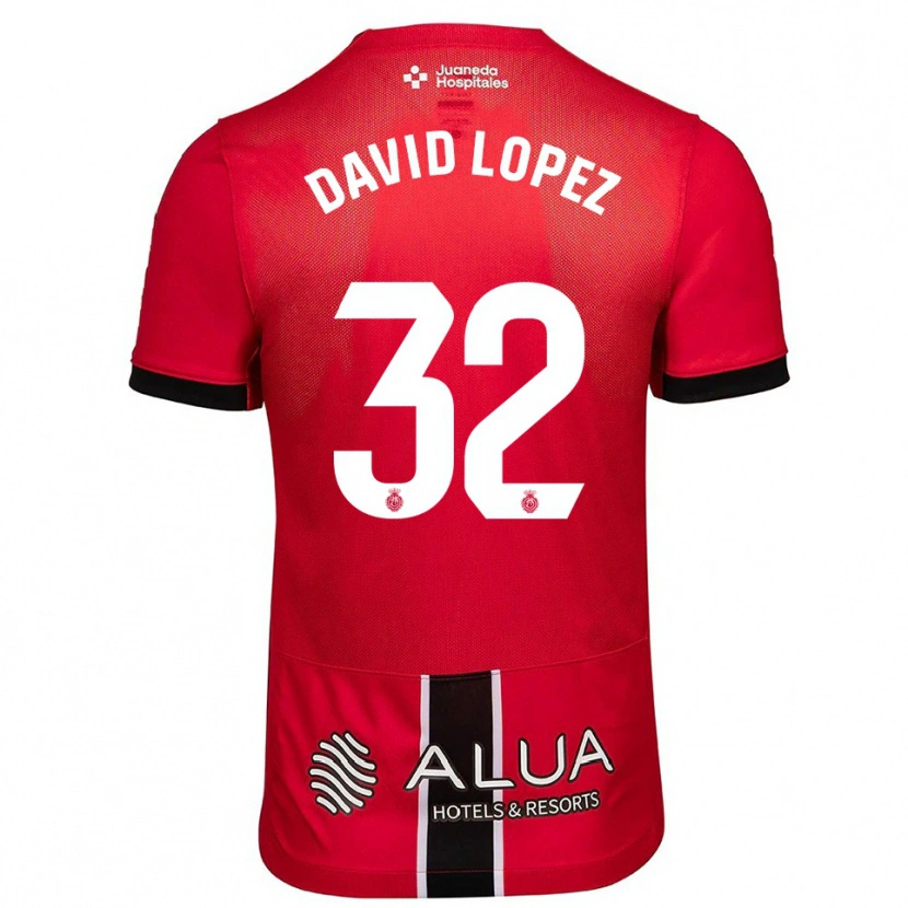 Danxen Kinder David López #32 Rot Schwarz Heimtrikot Trikot 2025/26 T-Shirt Schweiz