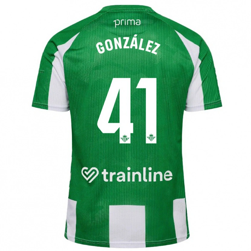 Danxen Kinder Manu González #41 Grün Weiß Heimtrikot Trikot 2025/26 T-Shirt Schweiz