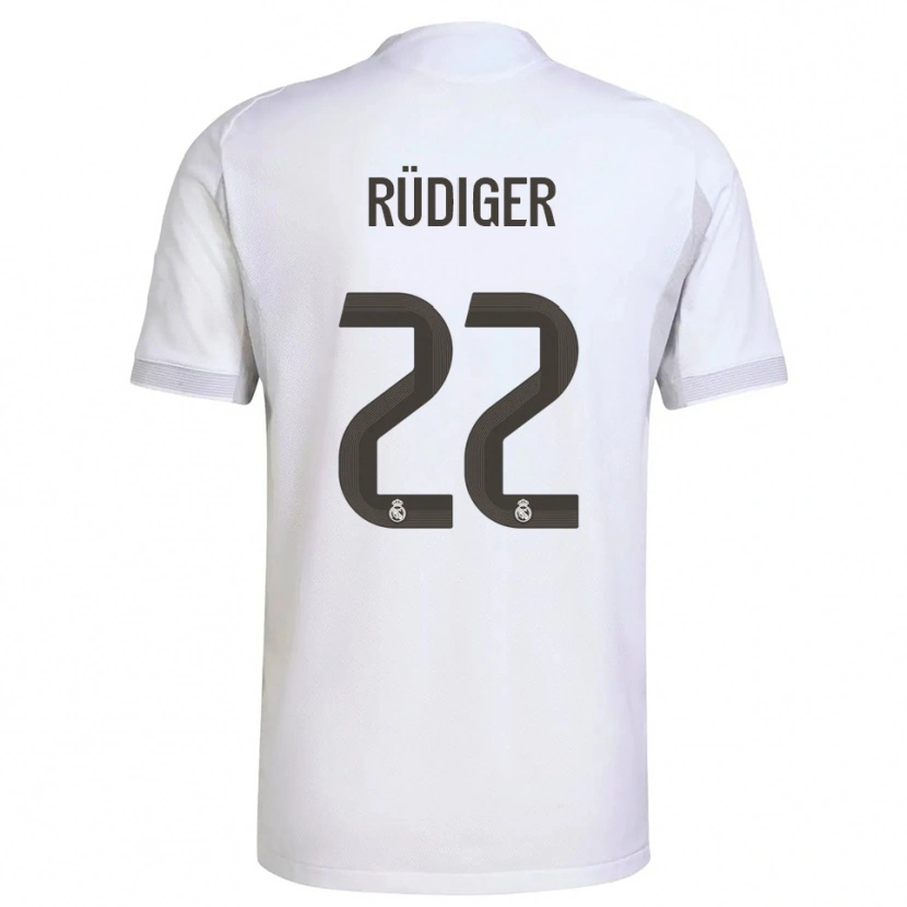 Danxen Kinder Antonio Rüdiger #22 Weiß Gelb Heimtrikot Trikot 2025/26 T-Shirt Schweiz