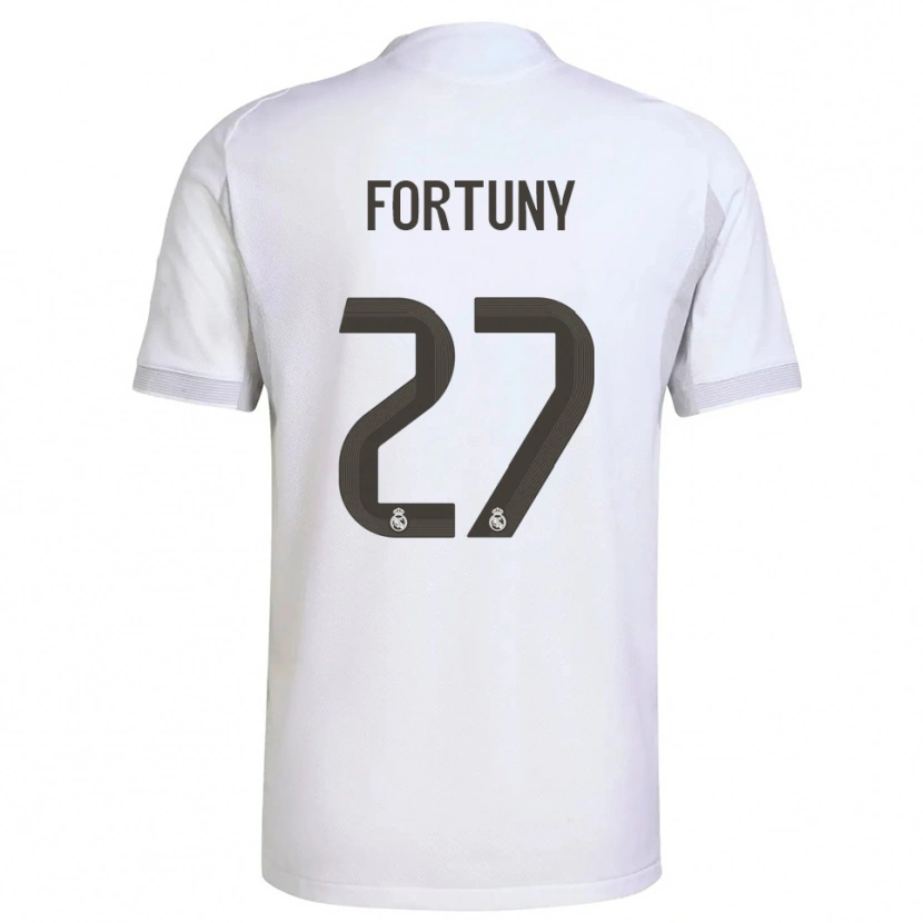 Danxen Kinder Pol Fortuny #27 Weiß Gelb Heimtrikot Trikot 2025/26 T-Shirt Schweiz