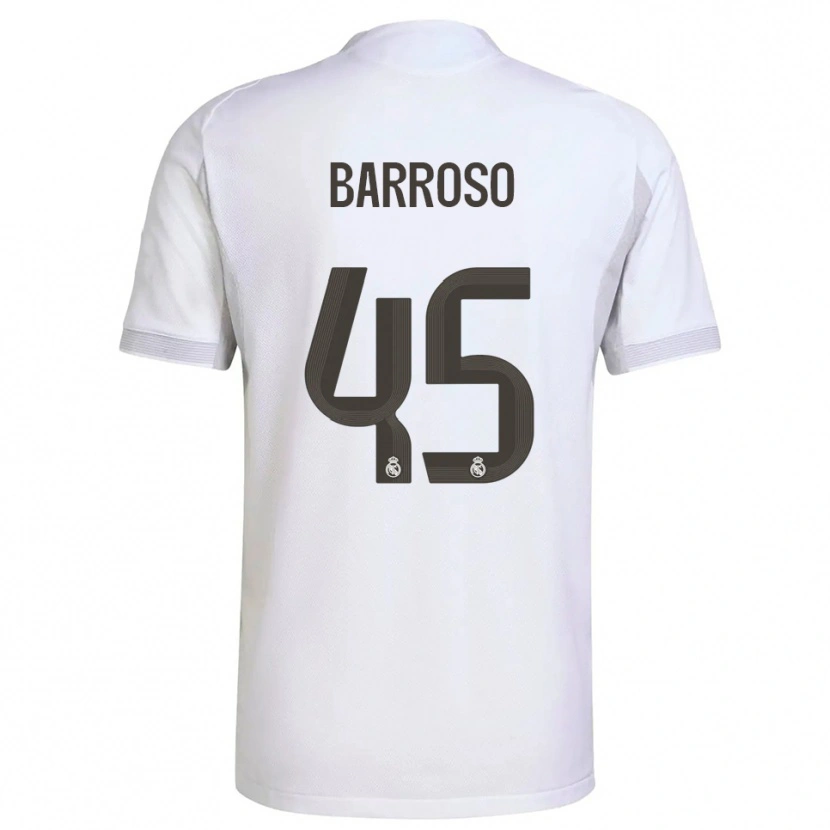 Danxen Kinder Jaime Barroso #45 Weiß Gelb Heimtrikot Trikot 2025/26 T-Shirt Schweiz