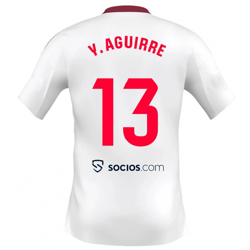 Danxen Kinder Yolanda Aguirre Gutiérrez #13 Weiß Rot Heimtrikot Trikot 2025/26 T-Shirt Schweiz
