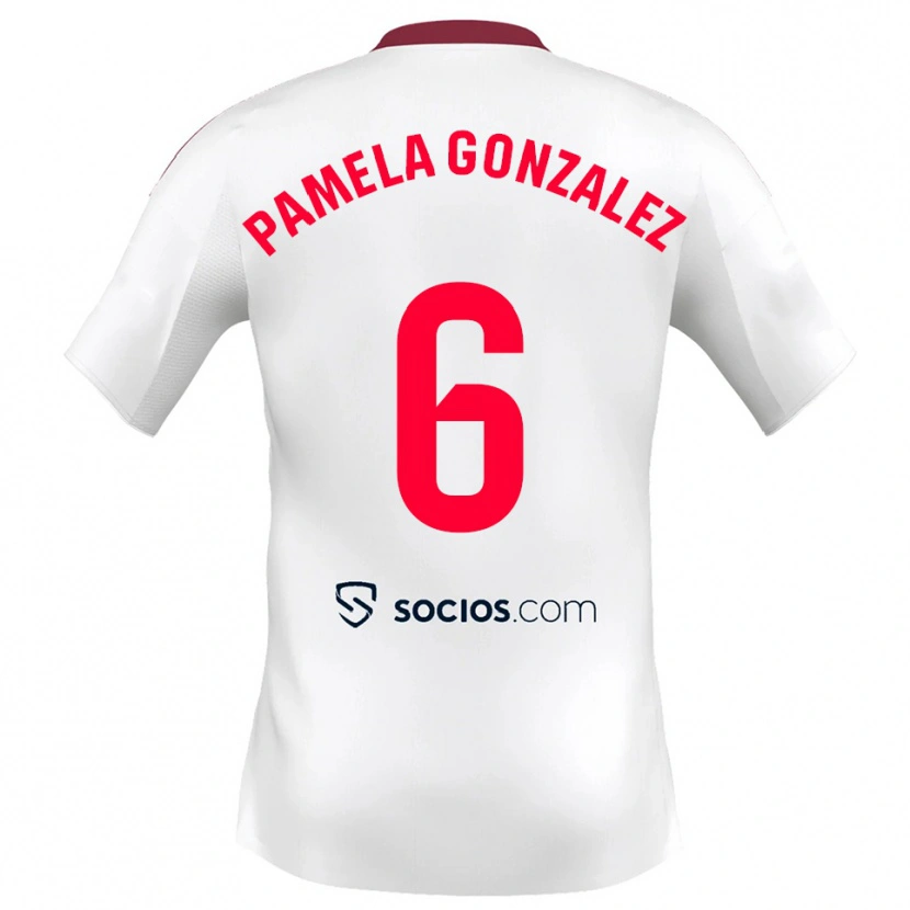 Danxen Kinder Cinthia Pamela González Medina #6 Weiß Rot Heimtrikot Trikot 2025/26 T-Shirt Schweiz