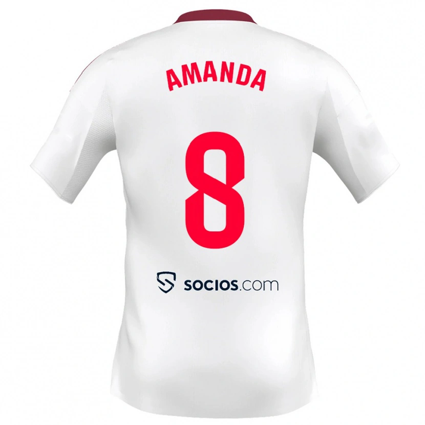 Danxen Kinder Amanda Sampedro Bustos #8 Weiß Rot Heimtrikot Trikot 2025/26 T-Shirt Schweiz