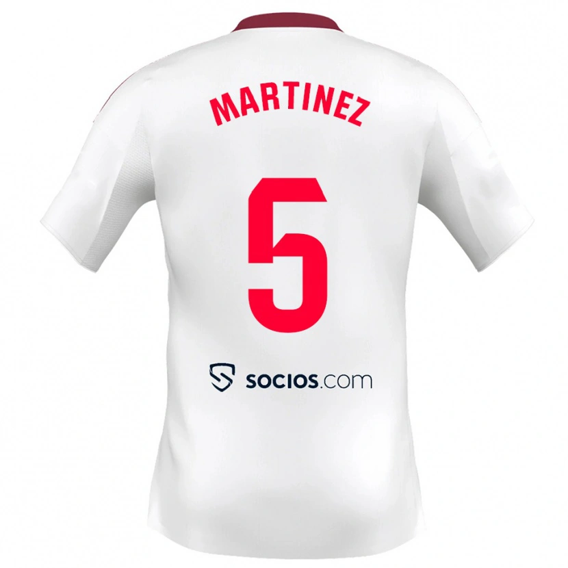 Danxen Kinder Sergio Martínez #5 Weiß Rot Heimtrikot Trikot 2025/26 T-Shirt Schweiz