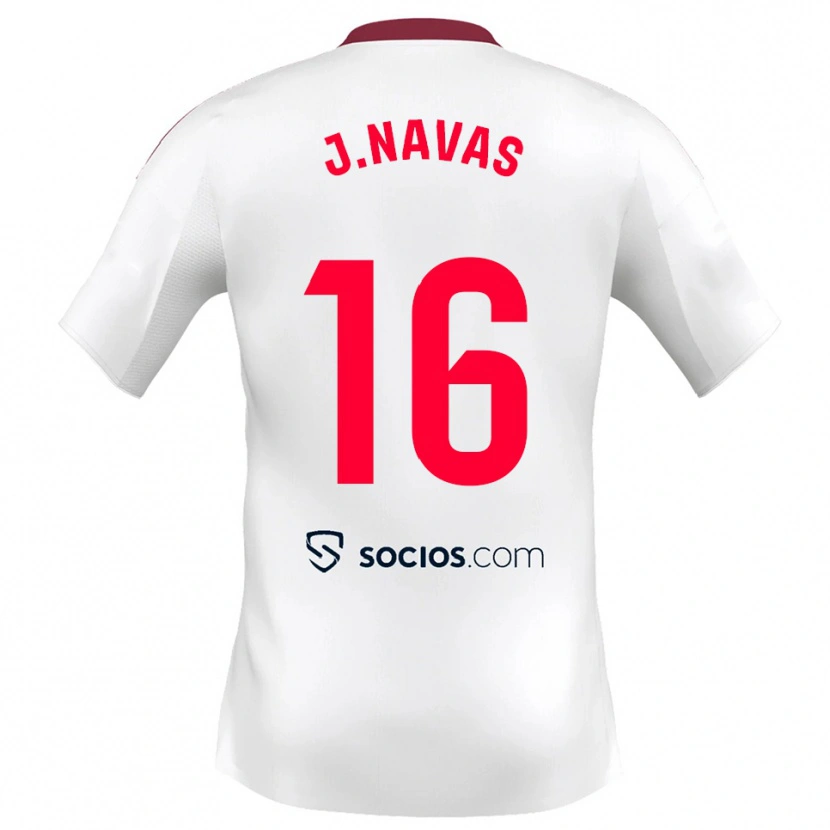 Danxen Kinder Jesus Navas #16 Weiß Rot Heimtrikot Trikot 2025/26 T-Shirt Schweiz