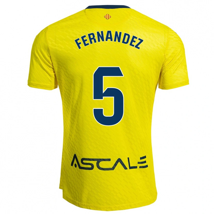 Danxen Kinder Álvaro Fernández #5 Gelb Marine Heimtrikot Trikot 2025/26 T-Shirt Schweiz