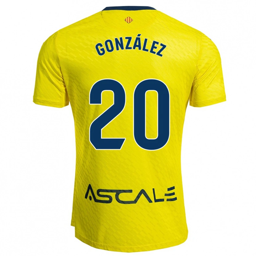 Danxen Kinder Marcos González #20 Gelb Marine Heimtrikot Trikot 2025/26 T-Shirt Schweiz